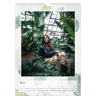 A3 Jaarkalender — Aquarel vlekkenpatroon [Maart]