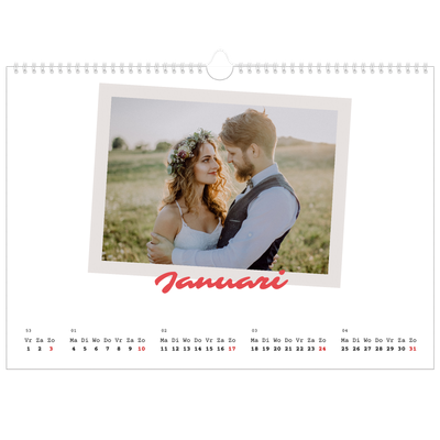 Fotokalender A3 — Karmijnrode handtekening [Januari]