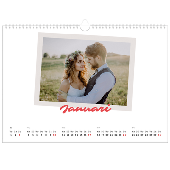 Fotokalender A3 — Karmijnrode handtekening