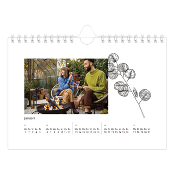 Fotokalender A5 — Getekende bloemen