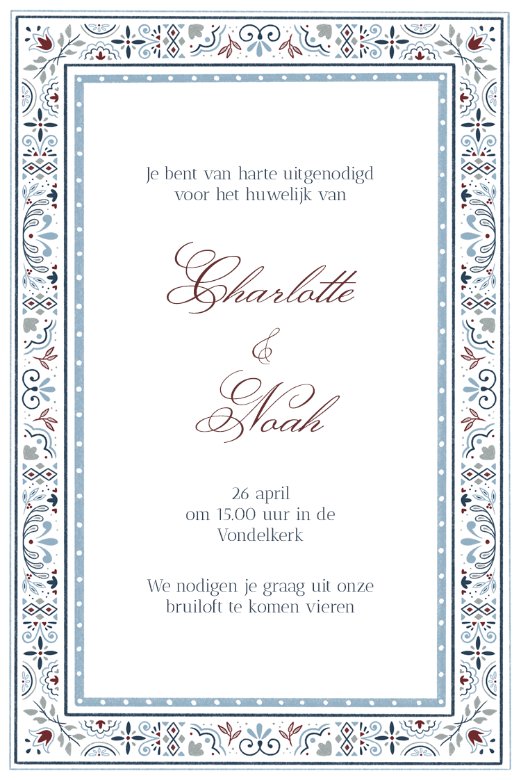 Uitnodigingen — Sierlijke tegel