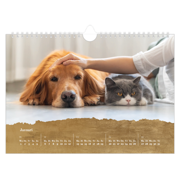 Fotokalender A4 — Bladgoud randjes