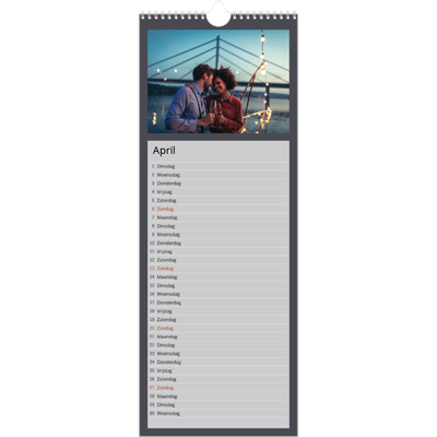 Smalle kalender  — Kleurrijke kaders [April]