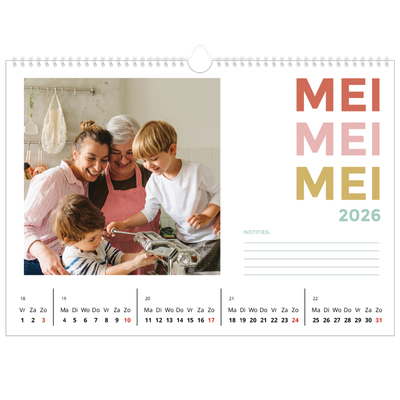 Fotokalender A3 — Bont gekleurd [omslag]