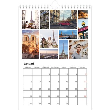 Fotokalender A4 — Collage in blokkenpatroon