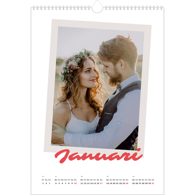 A3 Jaarkalender — Karmijnrode handtekening [Januari]