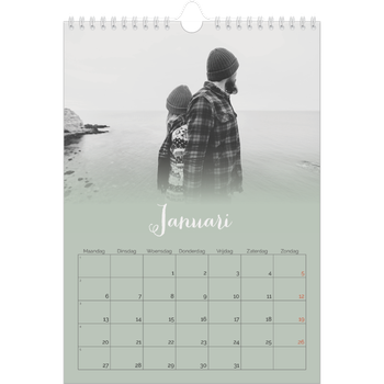 Fotokalender A4 — Zachtgroen kleurverloop