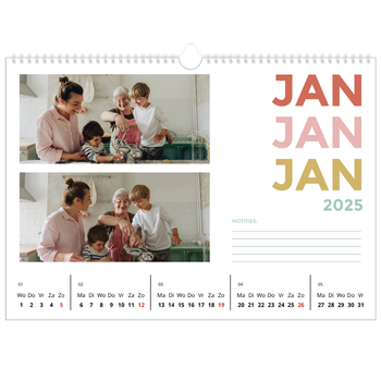 Fotokalender A3 — Bont gekleurd