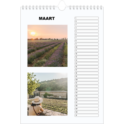 Verjaardagskalenders A4 — Eenvoudige foto [Maart]