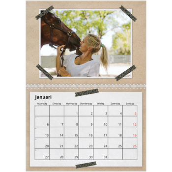 Fotokalender A4 Dubbel — Foto's met plakband