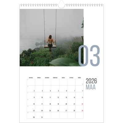 A3 Jaarkalender — Maandnummers [Maart]