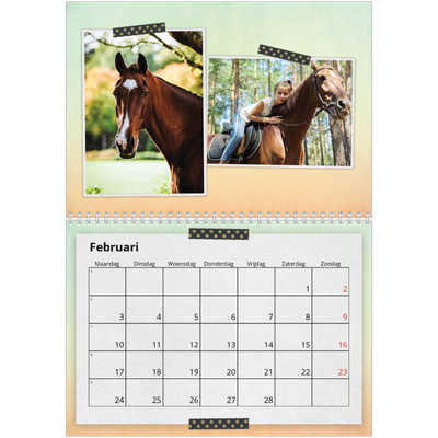 Fotokalender A4 Dubbel (30 x 40 cm) — Foto's met plakband [Februari]