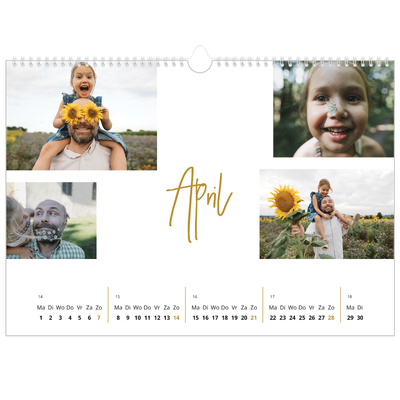 Fotokalender A3 — Goudkleurige letters [April]