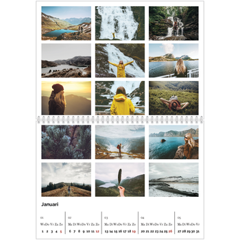 Fotokalender A4 Dubbel — Eenvoudig blokkenpatroon