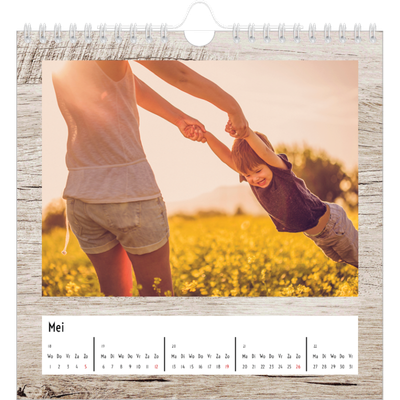 Jaarkalenders vierkant — Houtpatroon [Mei]