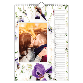Fotokalender A4 — Kleurrijke bloemenachtergrond
