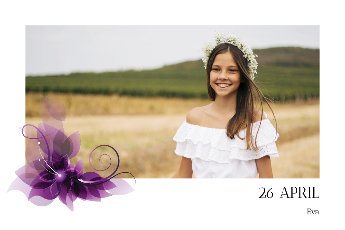 Bedankkaarten — Paarse bloem