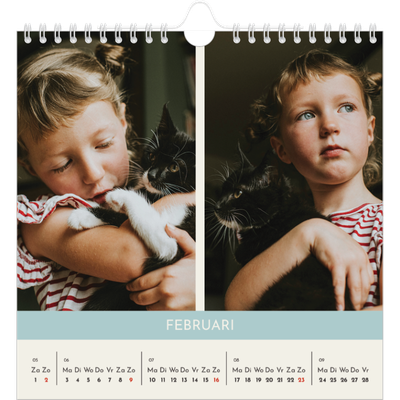 Jaarkalenders vierkant — Pastel hoofdstukken [Februari]