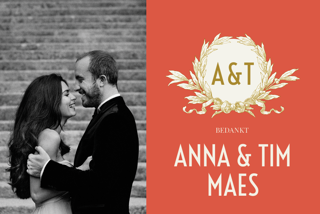 Bedankkaarten — Goud &amp; Rood