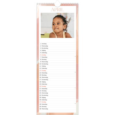 Smalle kalender  — Verfkwast effect [April]