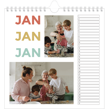 Fotokalender Vierkant — Bont gekleurd
