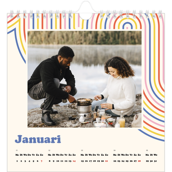 Fotokalender Vierkant — Retro strepen