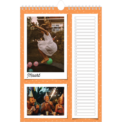 Verjaardagskalenders A4 — Snapshots in felle kleuren [Maart]