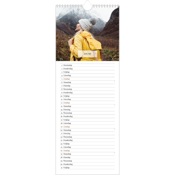 Smalle kalender (15 x 40 cm) — Klassieke kalender