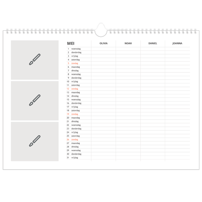 A3 Familieplanners — Ontwerp je eigen product - 4-persoons gezin [omslag]