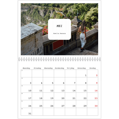 Fotokalender A4 Dubbel (30 x 40 cm) — Het volledige verhaal [Mei]