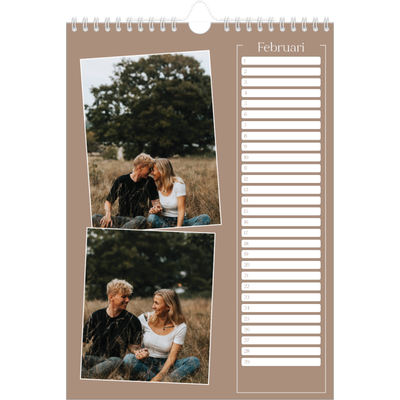 Verjaardagskalenders A4 — Gemaakte herinneringen [Februari]