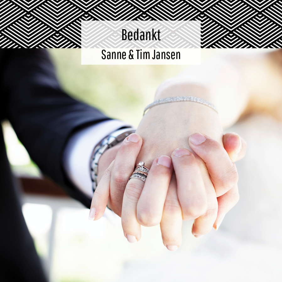 Bedankkaarten — Monochroom geometrisch