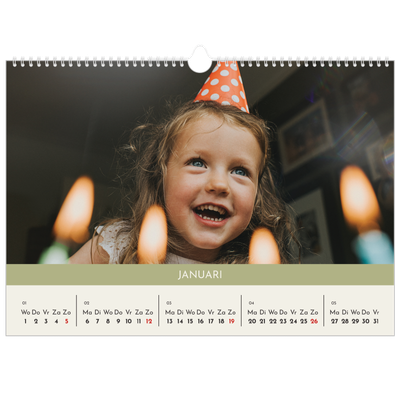 Fotokalender A3 — Pastel hoofdstukken [Januari]
