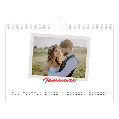 Fotokalender A5 — Karmijnrode handtekening [Januari]