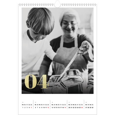 A3 Jaarkalender — Grote glitter cijfers [April]