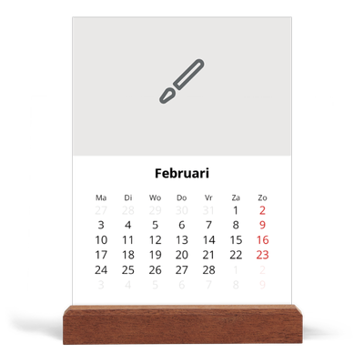 Bureaukalender met houten standaard  — Ontwerp je eigen fotoproduct [Februari]