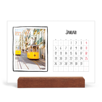 Bureaukalender met houten standaard — Plakboekmomenten