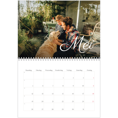 Fotokalender A4 Dubbel (30 x 40 cm) — Handgeschreven maanden [omslag]