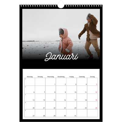 A3 Jaarkalender — Zwart [Januari]