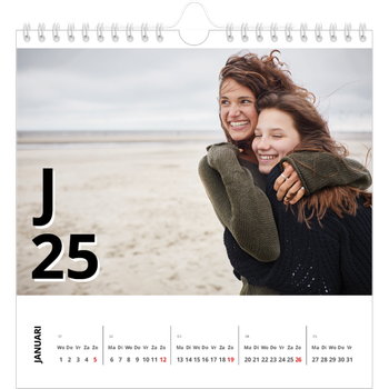 Fotokalender Vierkant — Letter stijl