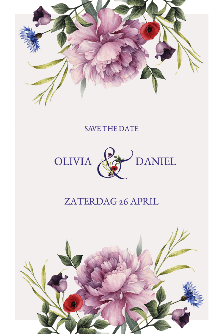Save the date — Kleurrijke bloemen