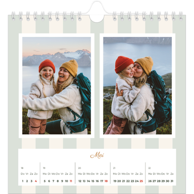 Jaarkalenders vierkant — Schrift en strepen [omslag]