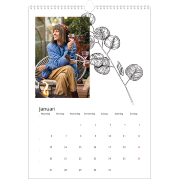 Fotokalender A3 — Getekende bloemen