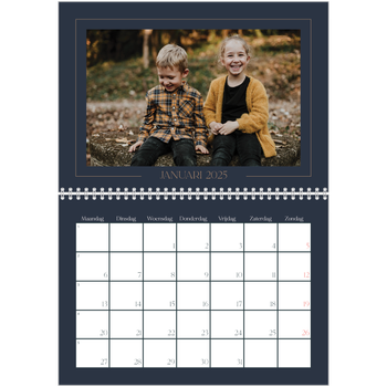 Fotokalender A4 Dubbel — Pruisisch blauw