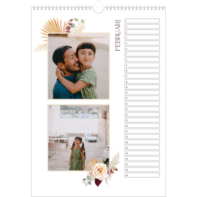 Verjaardagskalenders A3 — Bohemian [Februari]