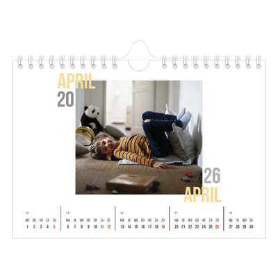 Fotokalender A5 — Dubbele tekst [April]