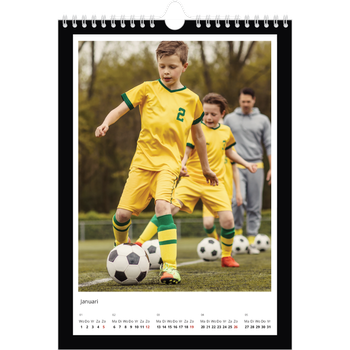 Fotokalender A4 — Compleet zwart kader