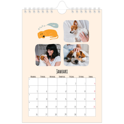 Fotokalender A5 — Hondenpoten en krabbels [Januari]
