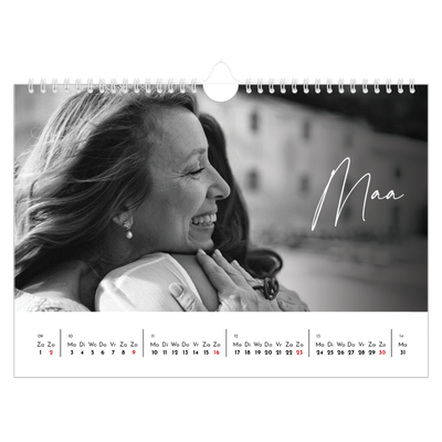 Fotokalender A4 — Elegant schrift [Maart]