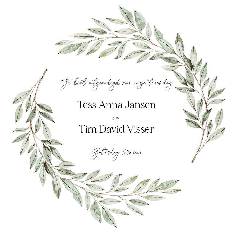 Uitnodigingen — Botanische bruiloft